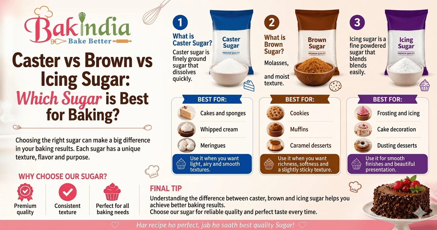 Caster vs Brown vs Icing Sugar: Which One Is Best for Baking?