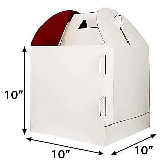 Qson Cake Box 10x10x10 3Ply Top White Qson Cake Box 10x10x10 3Ply Top White