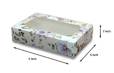 Qson Brownie Box For 6 - Size 9x5x2 inch Qson Brownie Box For 6 - Size 9x5x2 inch