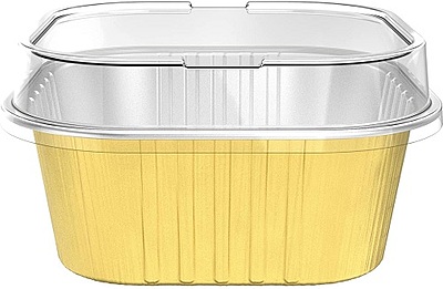 Bake And Serve Foil Container With Lid Square 3.1"x3.1"x1.5"