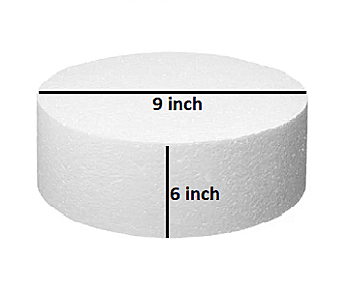 Cake Dummy Round Dia 9" Ht 6" Cake Dummy Round Dia 9" Ht 6"