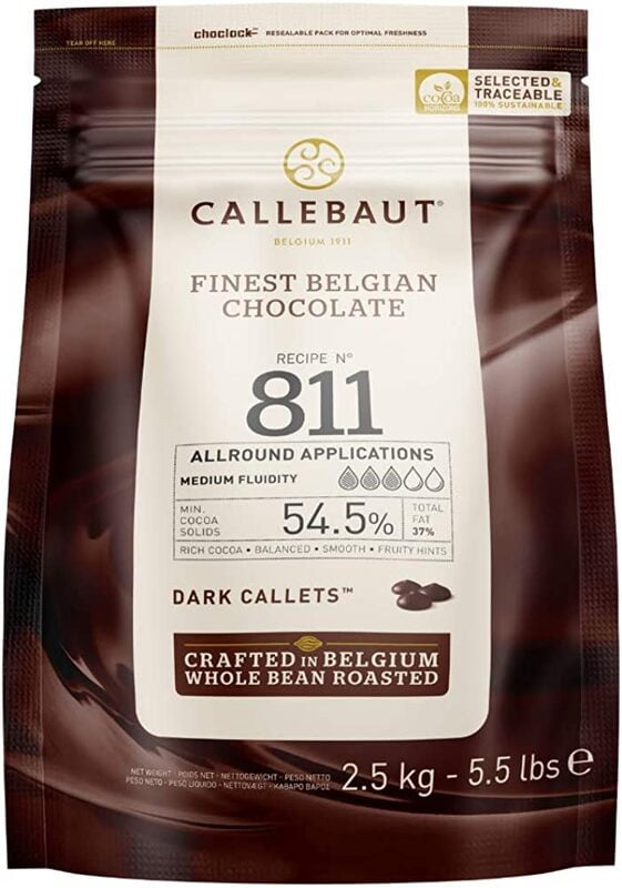 Callebaut Dark Couverture Chocolate Callets 811 2.5 Kg