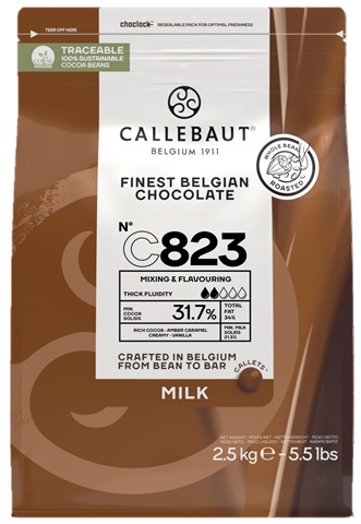 Callebaut Milk Couverture Chocolate Callet 823 2.5 Kg