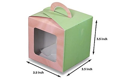 Qson Cup Cake Box 1CC With Handle Qson Cup Cake Box 1CC With Handle