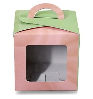 Qson Cup Cake Box 1CC With Handle Qson Cup Cake Box 1CC With Handle