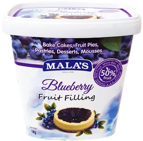 Mala's Blueberry Fruit Filling 1 Kg Mala's Blueberry Fruit Filling 1 Kg