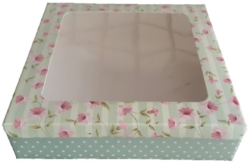 Qson Brownie Box For 9 - Size 8x8x2 inch