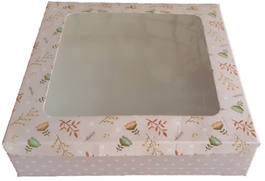 Qson Brownie Box For 9 - Size 8x8x2 inch