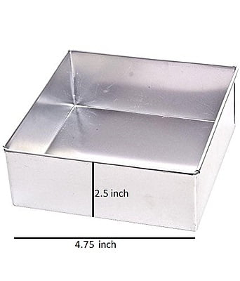 Qson Aluminium Square Cake Baking Mould 4.75 X 2.5"